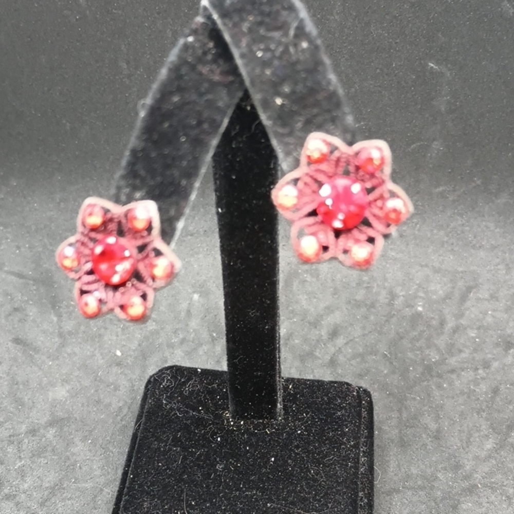 Radiant Red Gemstone Earrings